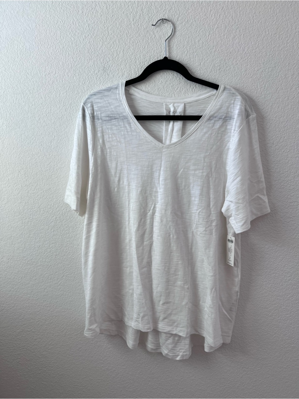 WHBM White V-Neck Women's Tee
